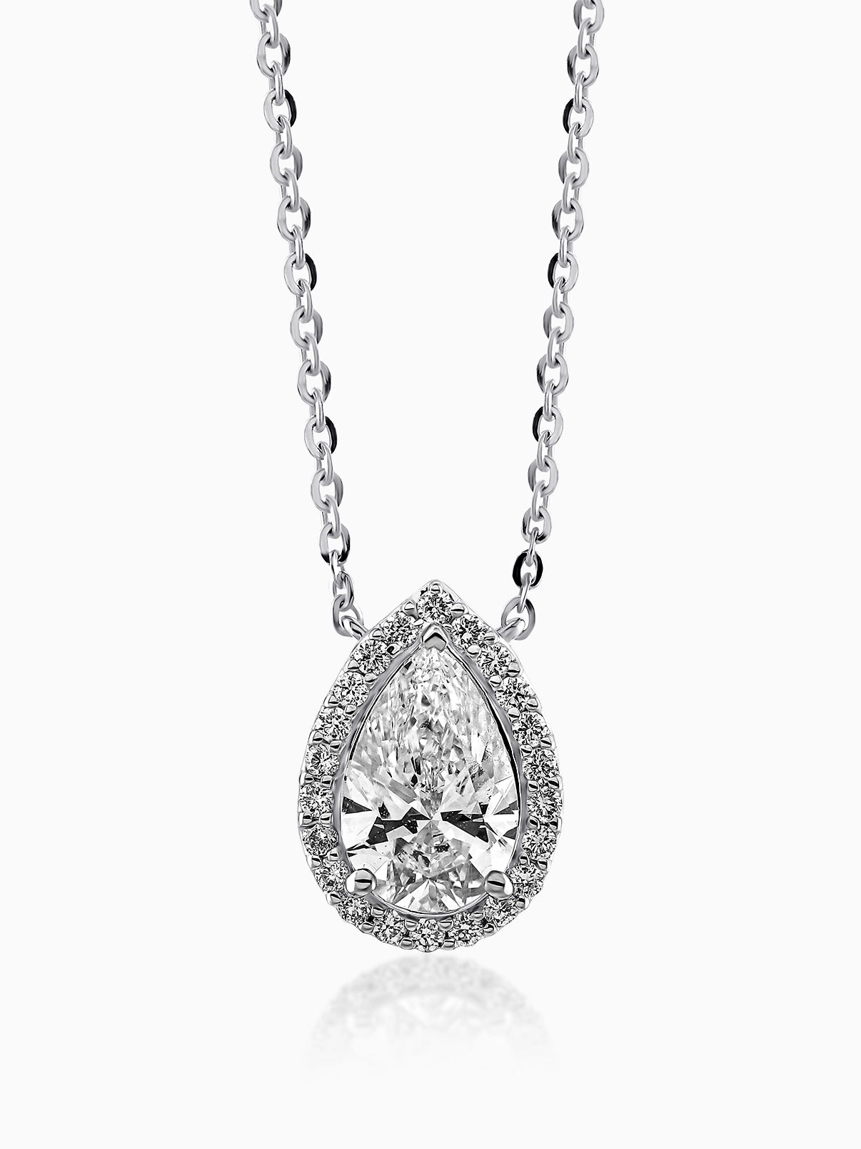 Contour Pear Halo Pendant