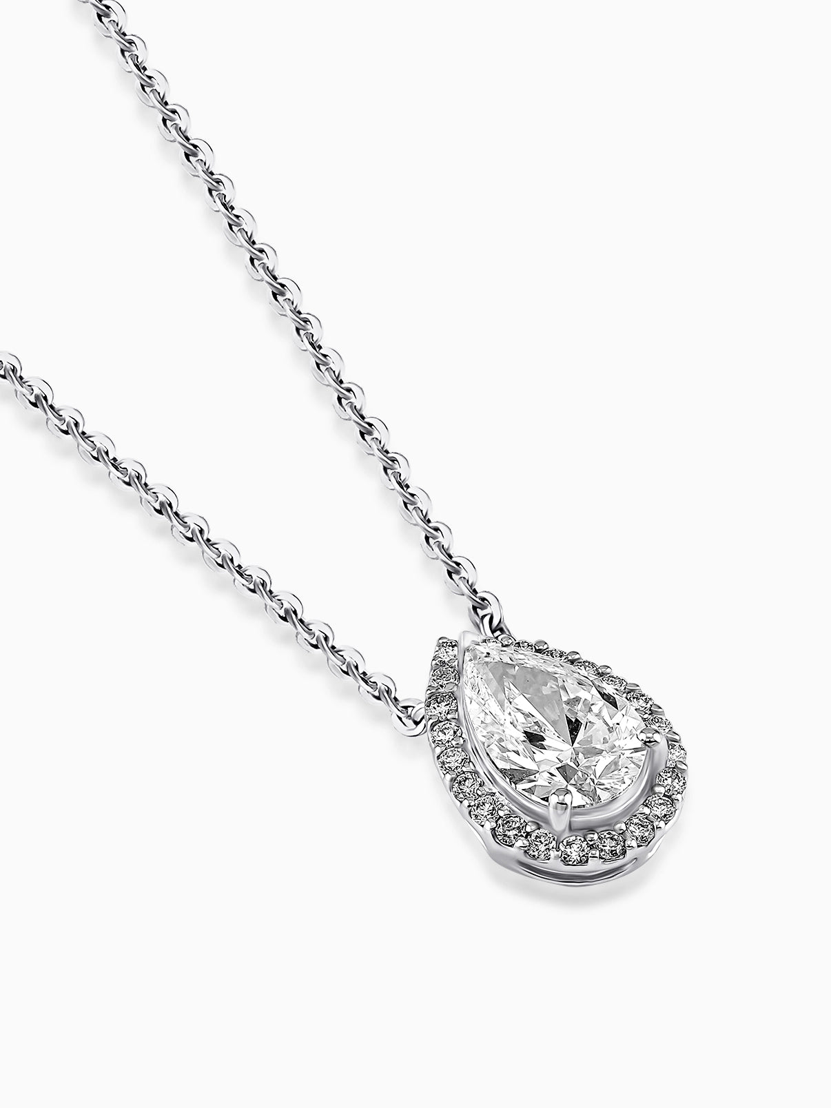 Contour Pear Halo Pendant