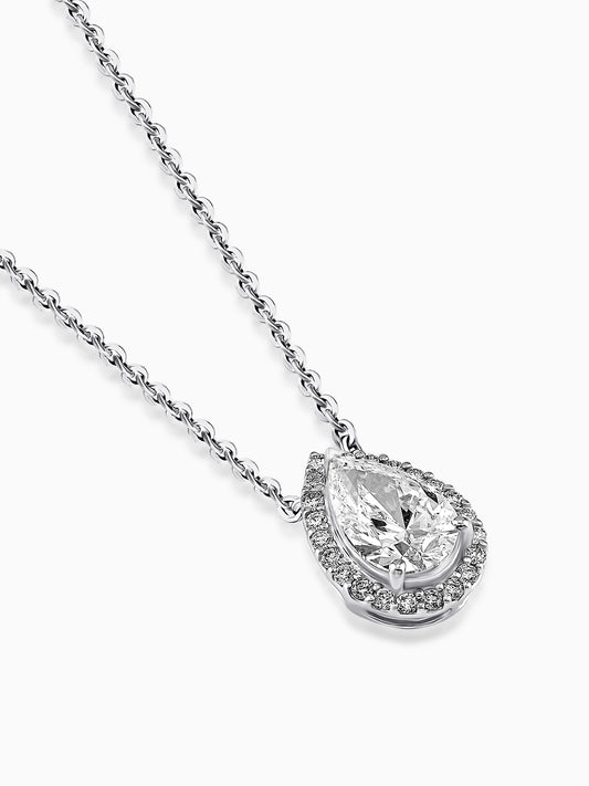 Contour Pear Halo Pendant