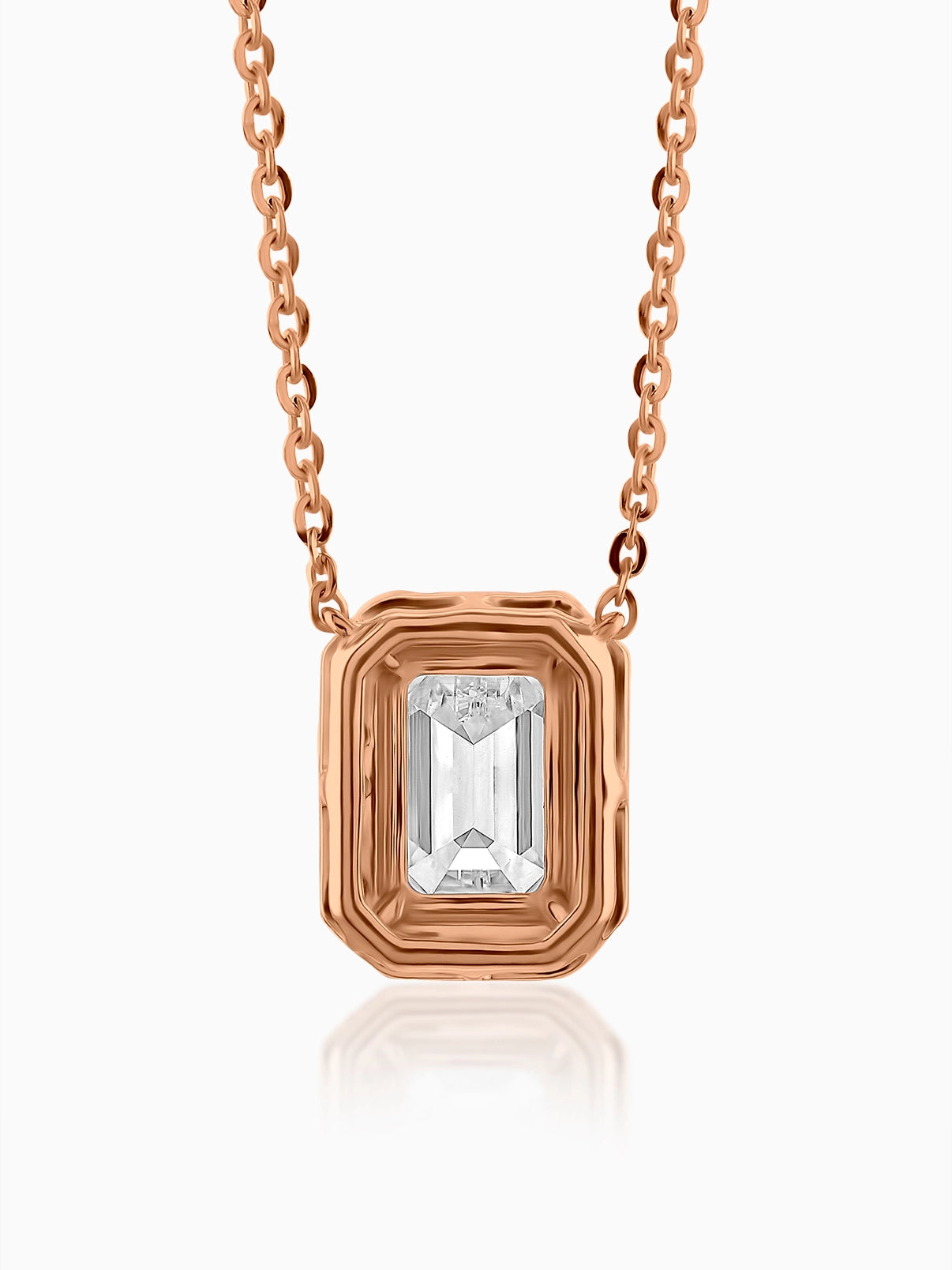 Step-Cut Halo Pendant