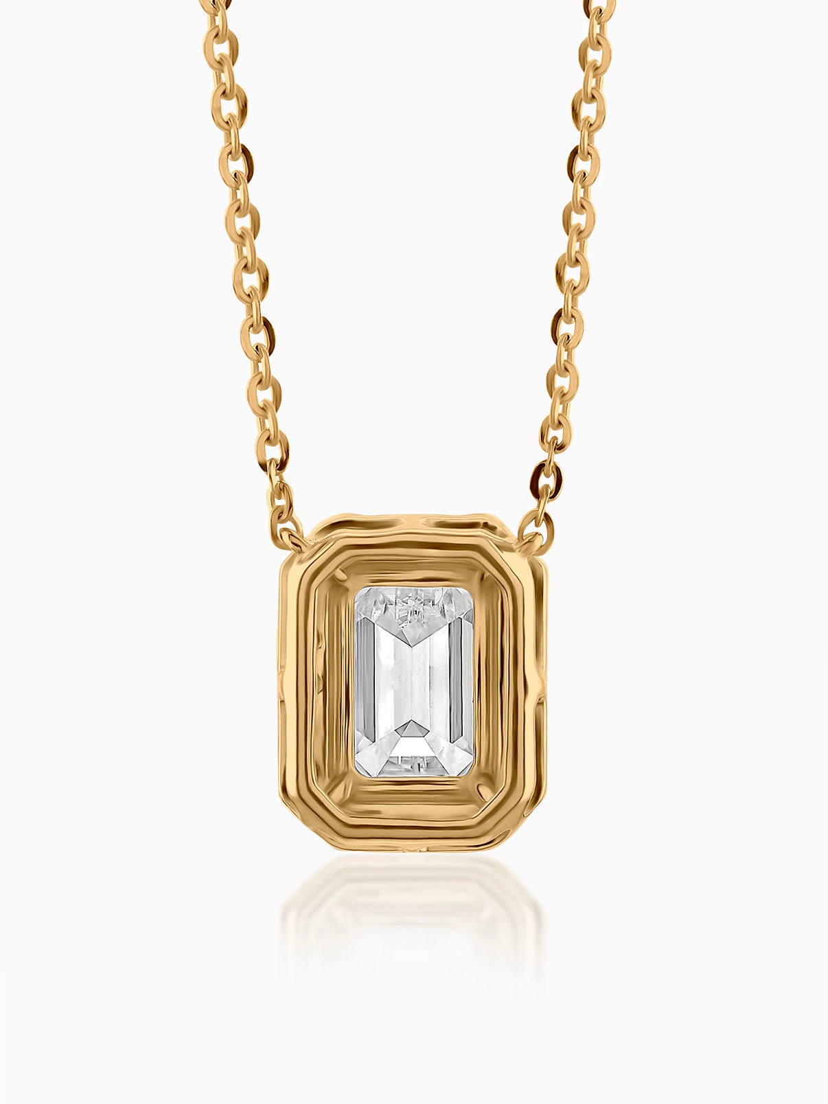 Step-Cut Halo Pendant