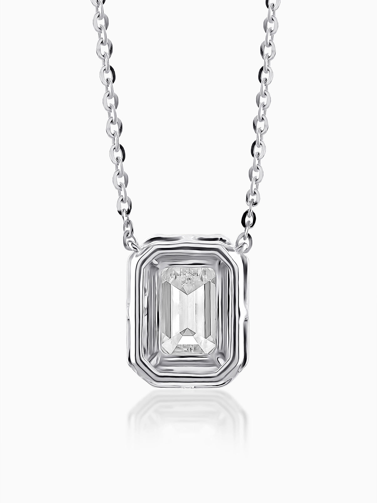 Step-Cut Halo Pendant