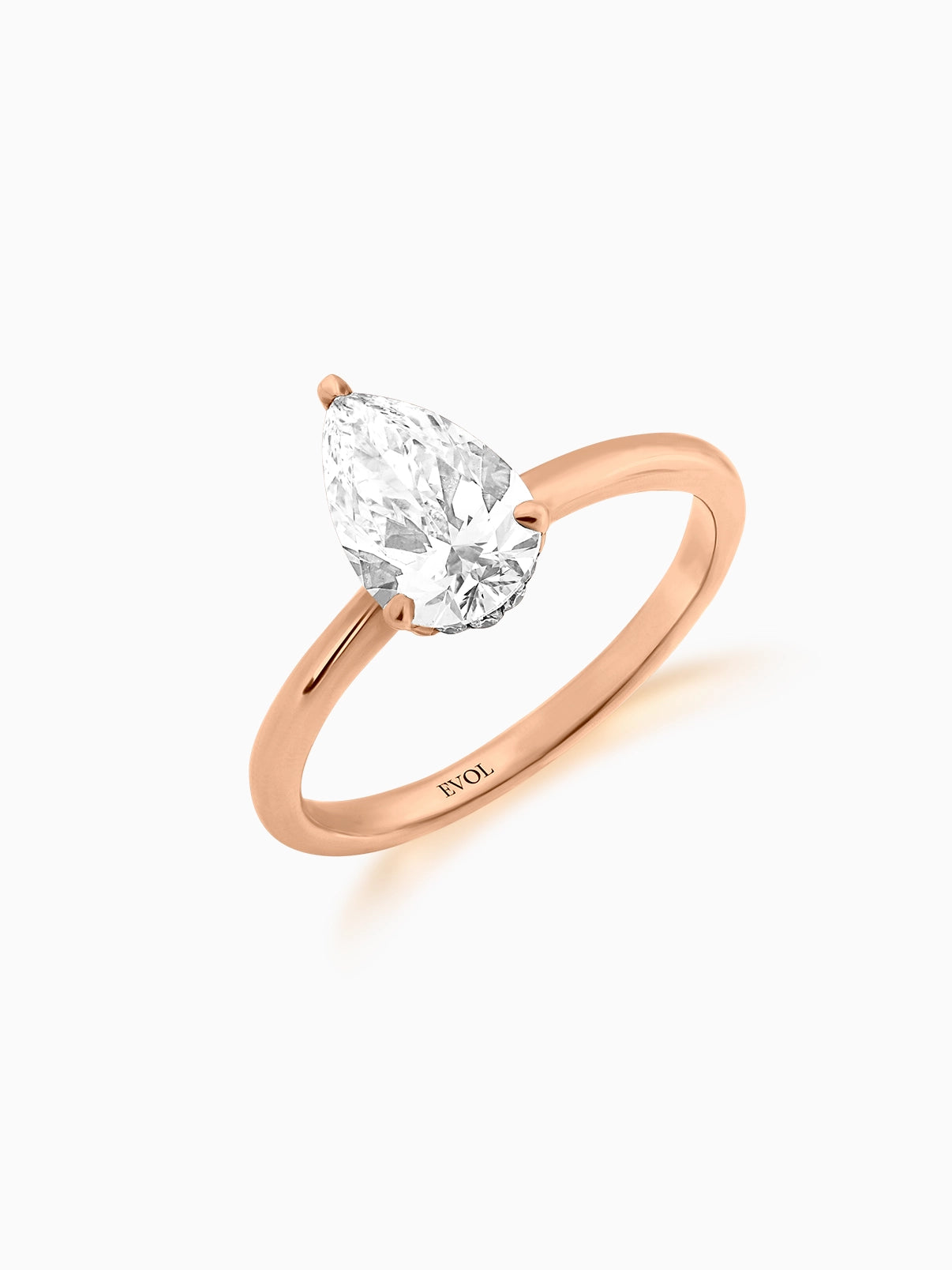 Halo Pear Diamond Ring