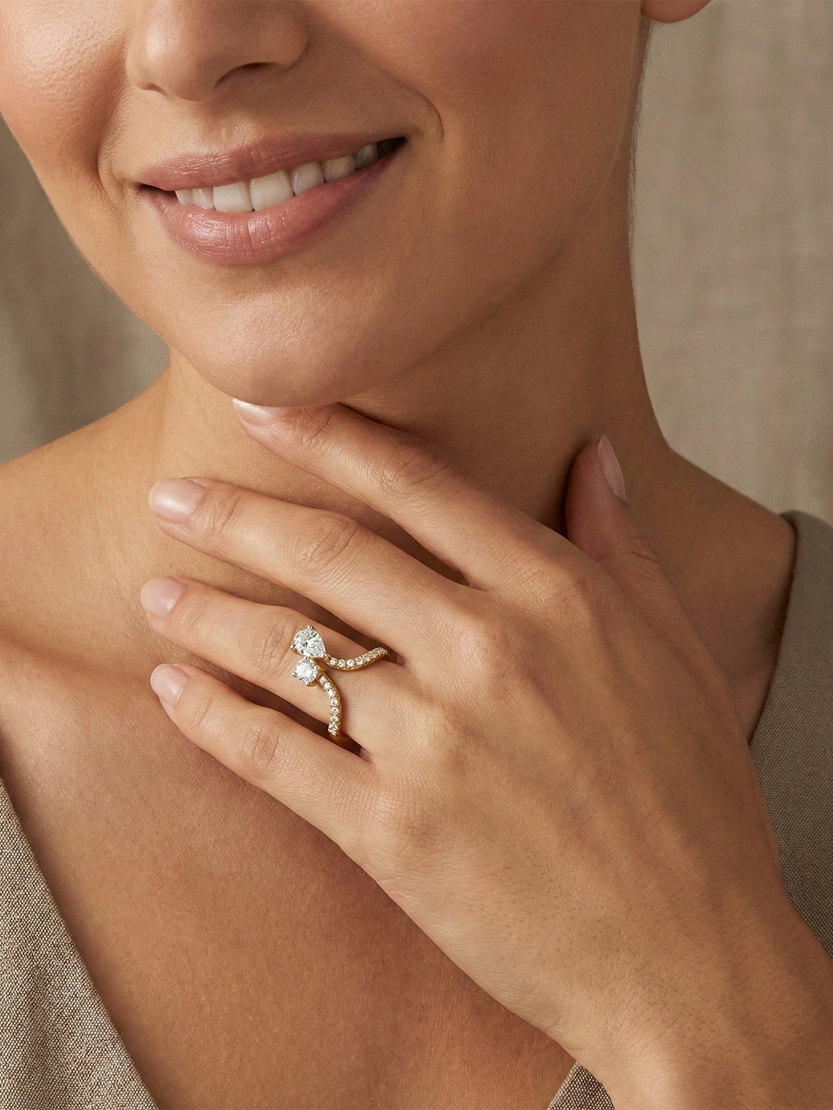 Luna Twin Diamond Wrap Ring