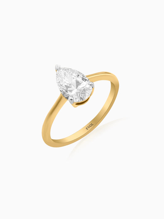 Minimalist Pear Cut Ring - Evol Jewels