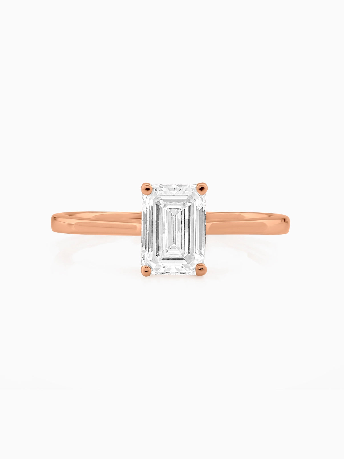 Sleek Emerald Solitaire Ring - Evol Jewels