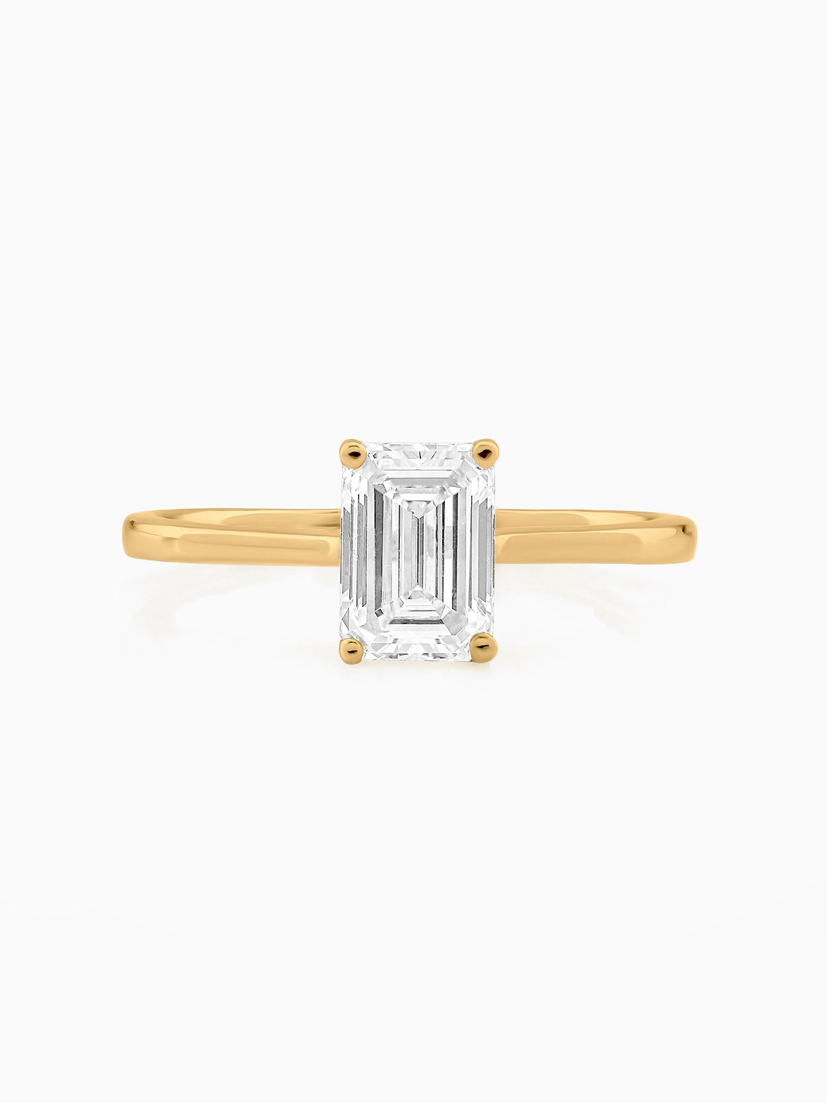 Sleek Emerald Solitaire Ring - Evol Jewels
