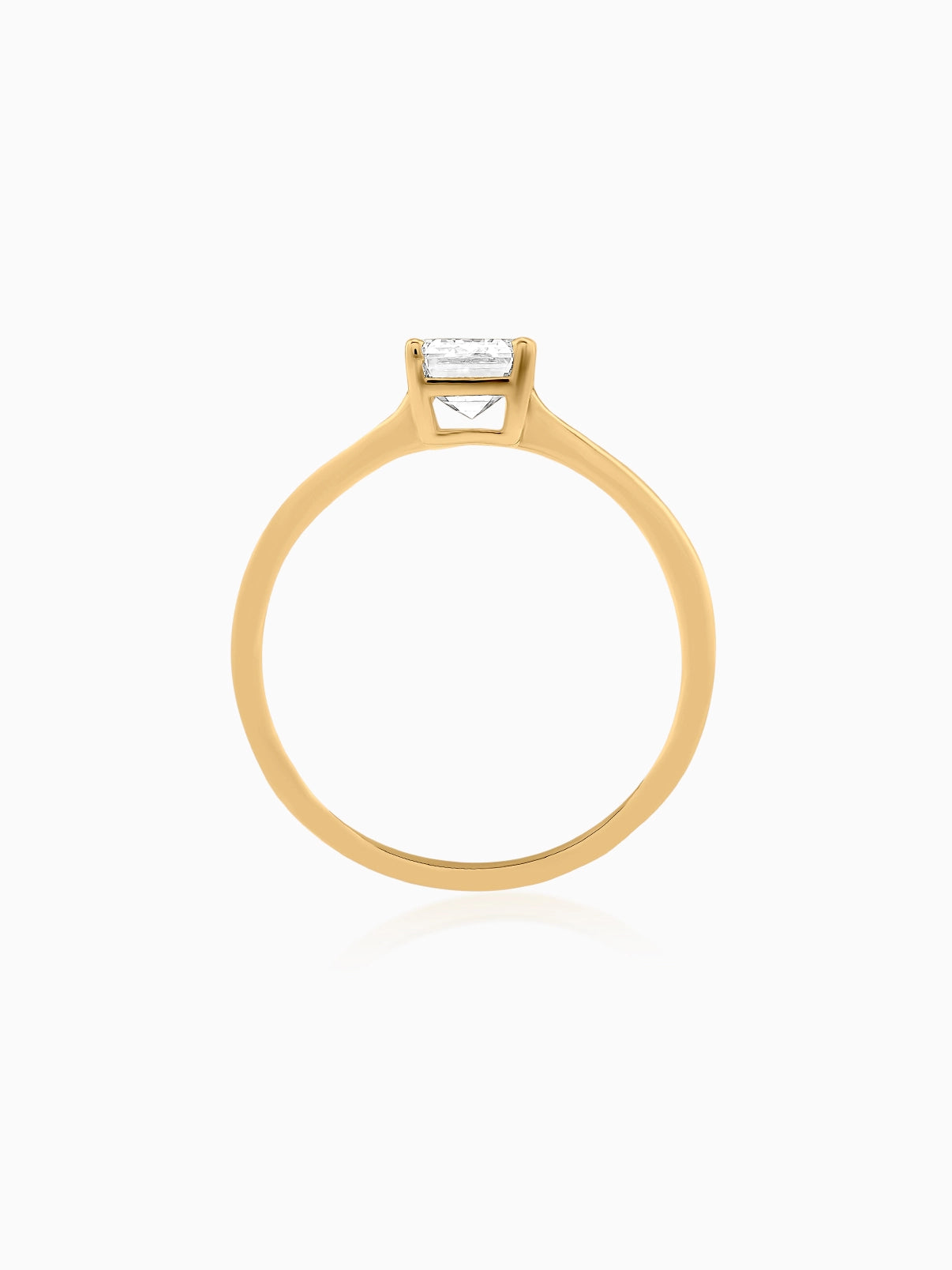 Sleek Emerald Solitaire Ring - Evol Jewels