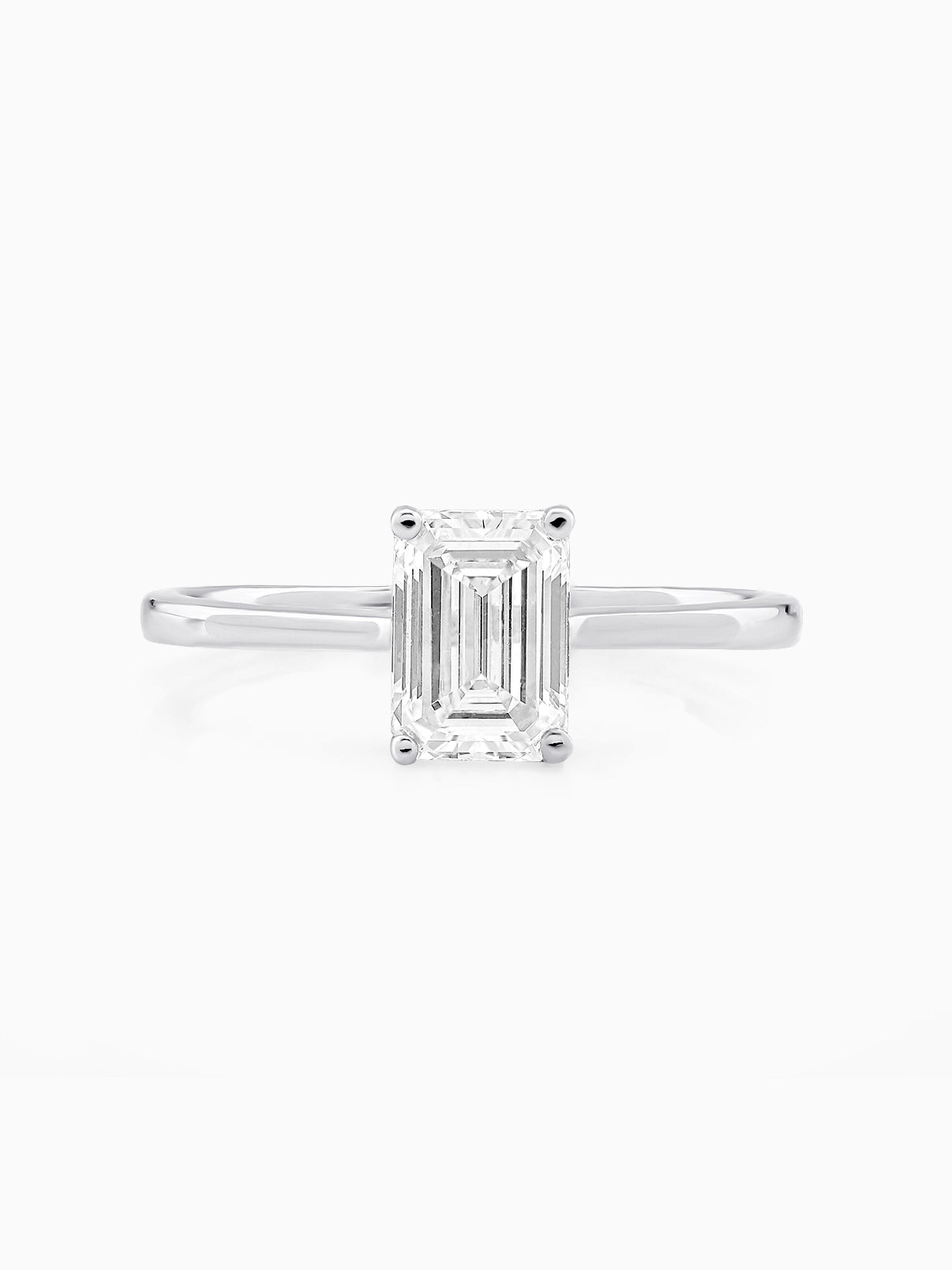 Sleek Emerald Solitaire Ring - Evol Jewels