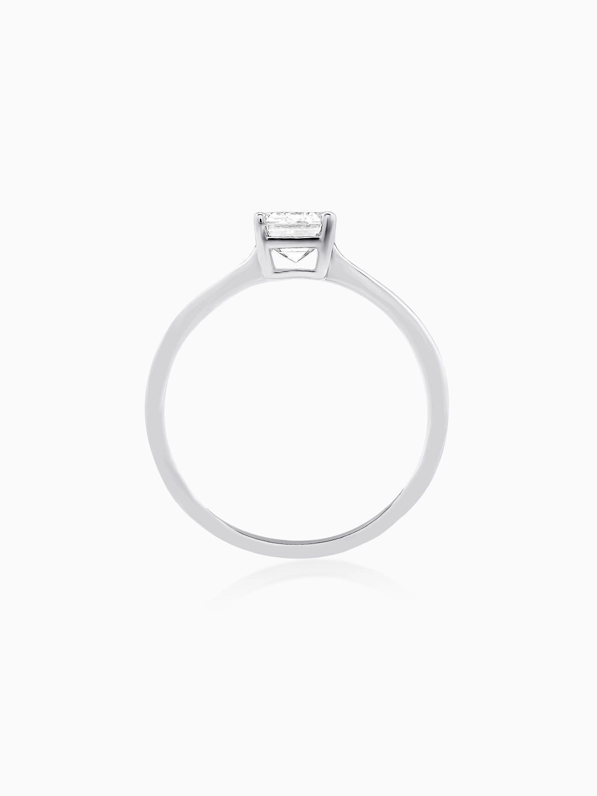 Sleek Emerald Solitaire Ring - Evol Jewels