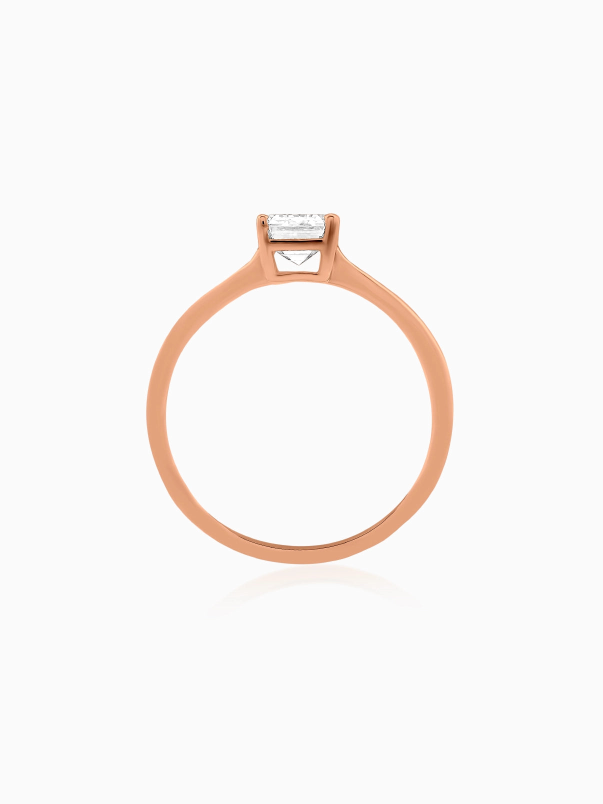 Sleek Emerald Solitaire Ring - Evol Jewels