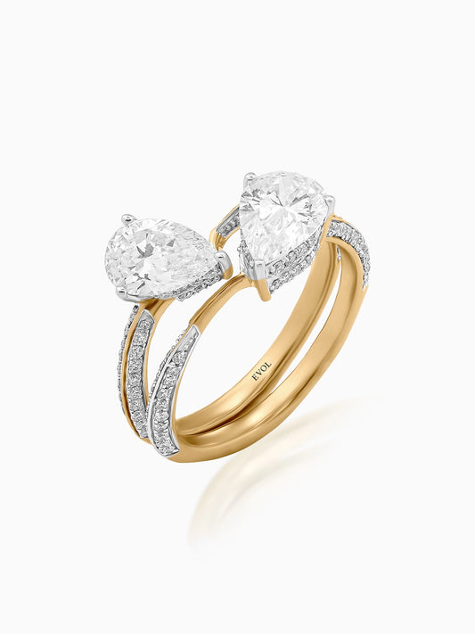 Dualis Pear Toi-et-Moi Ring