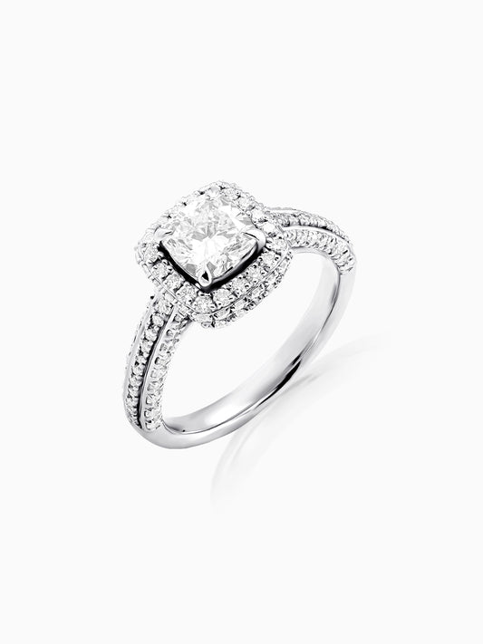 Regal Aura Cushion Diamond Ring