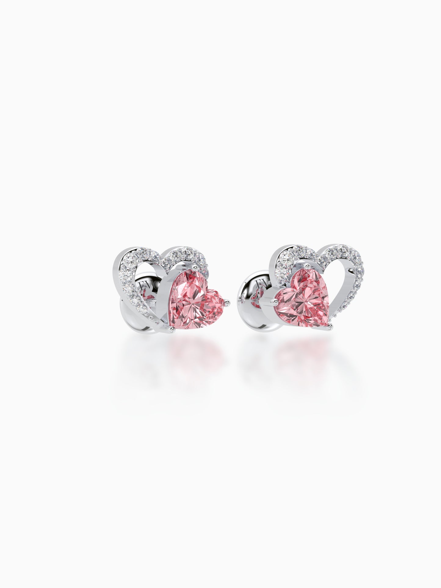 Heart Shape Cupid Diamond Studs for Ladies