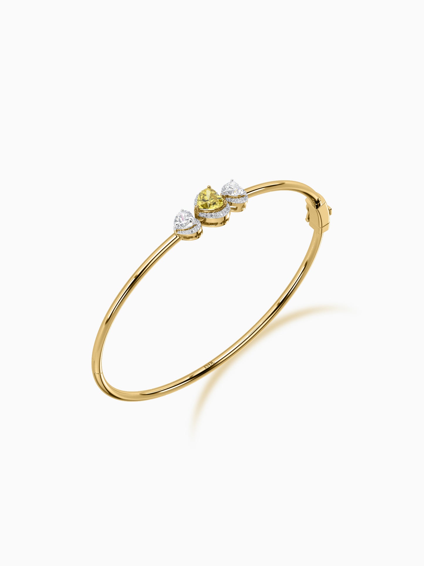 Heart Shape Diamond Bangle Bracelet
