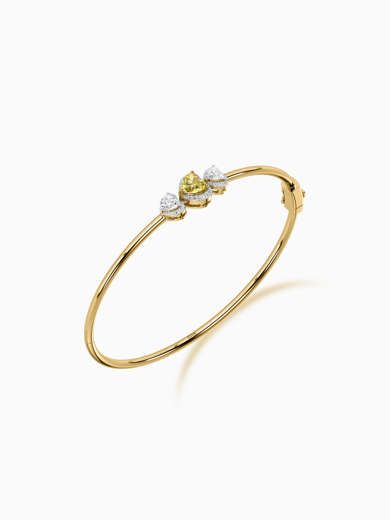 Heart Shape Diamond Bangle Bracelet