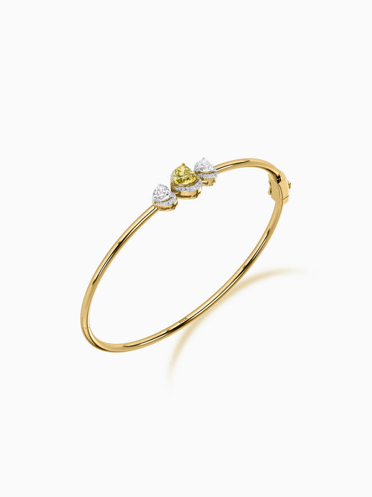 Heart Shape Diamond Bangle Bracelet
