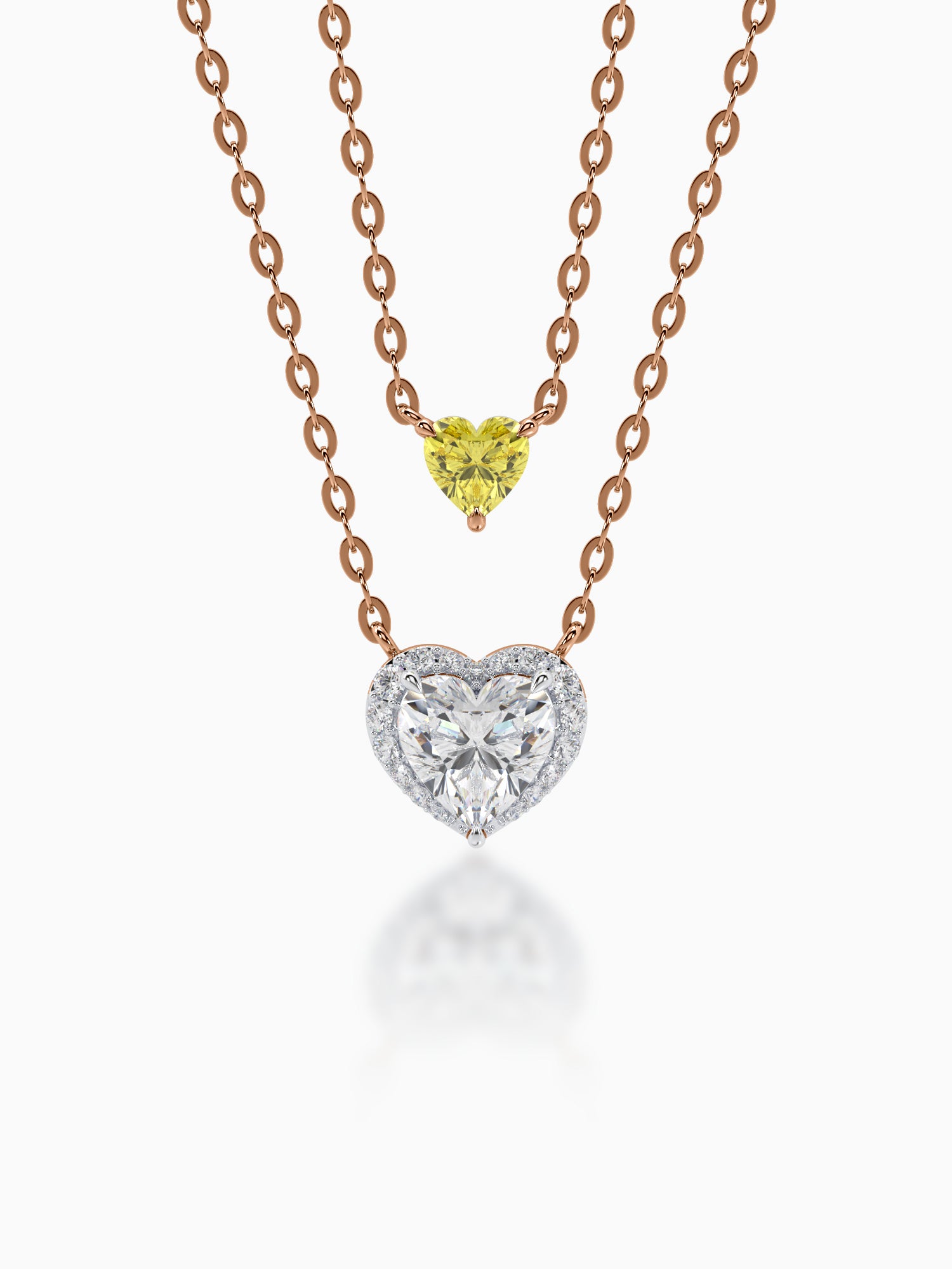 Heart Shape Solitaire Diamond Necklace Design