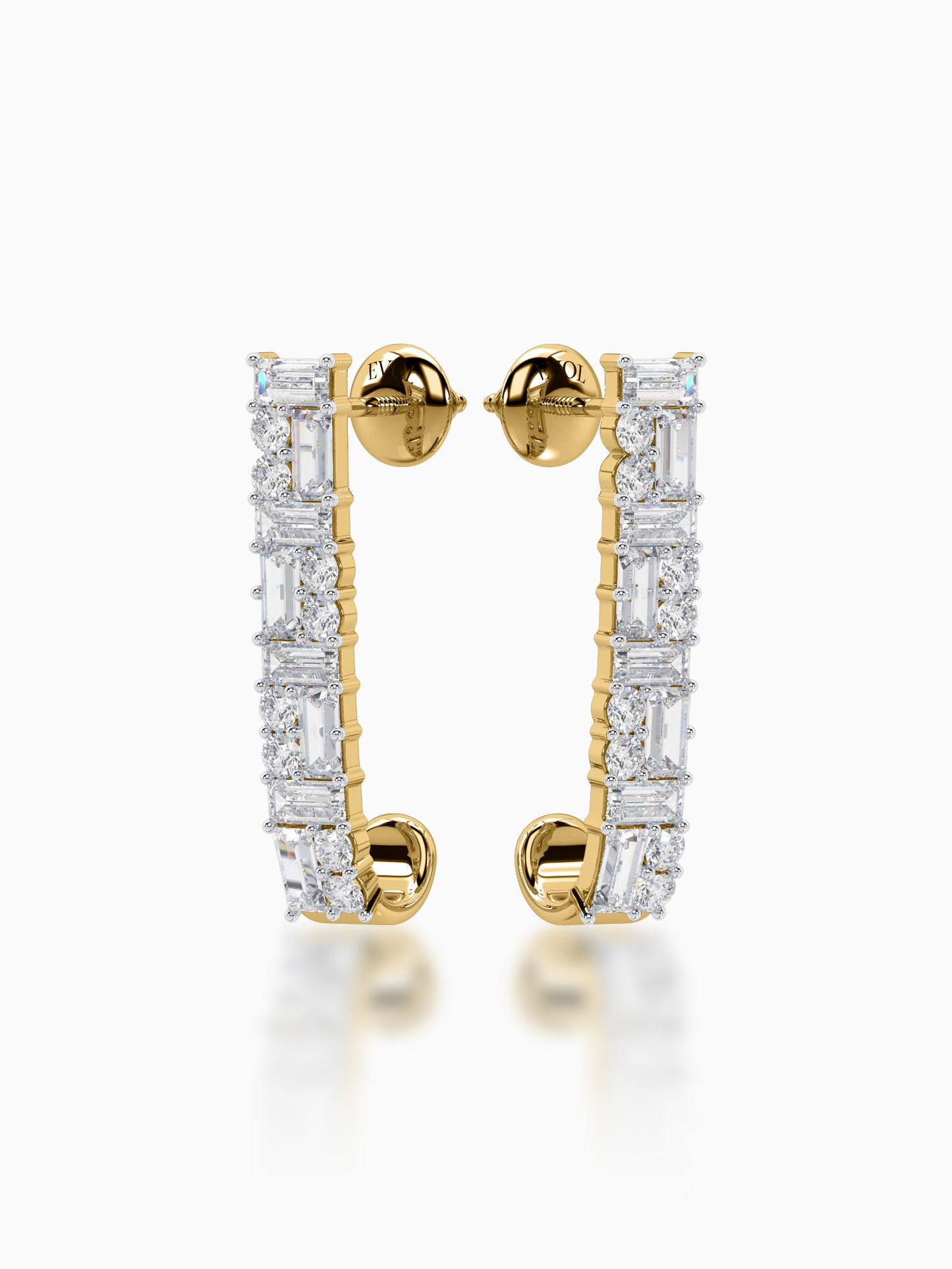 Ladies Diamond Hoop Earrings