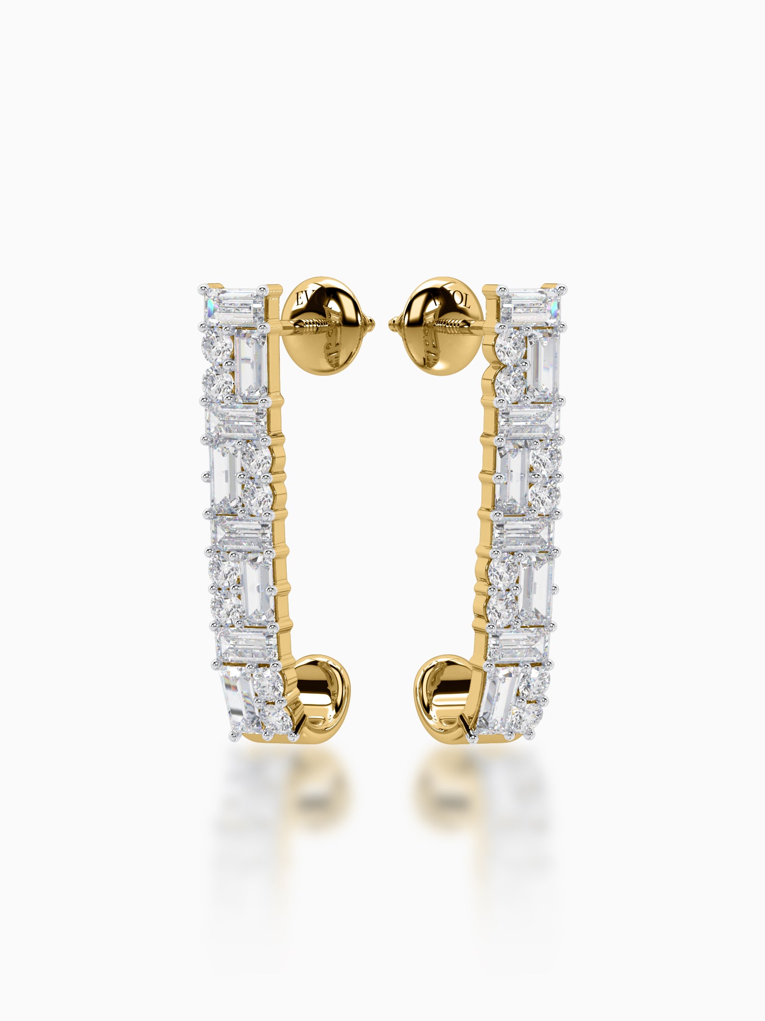 Ladies Diamond Hoop Earrings