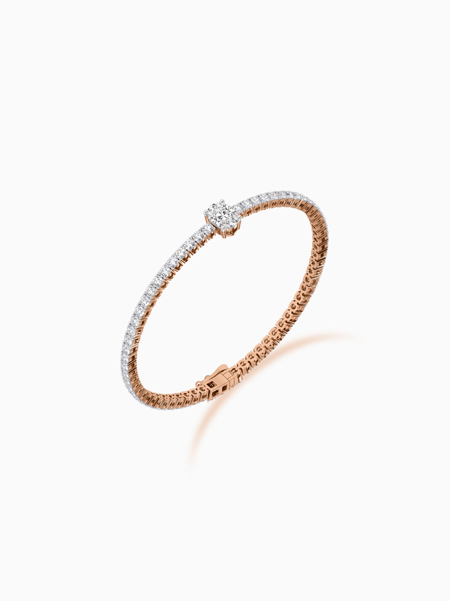 Moonlit Oval Diamond Tennis Bracelet for Women