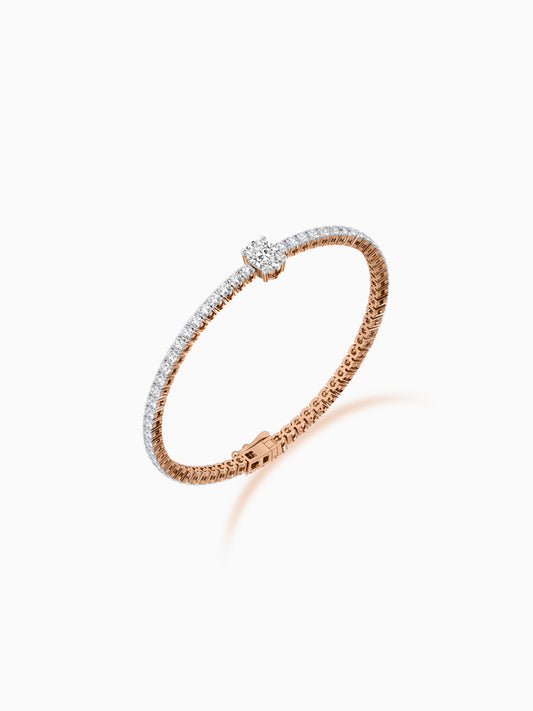 Moonlit Oval Diamond Tennis Bracelet for Women