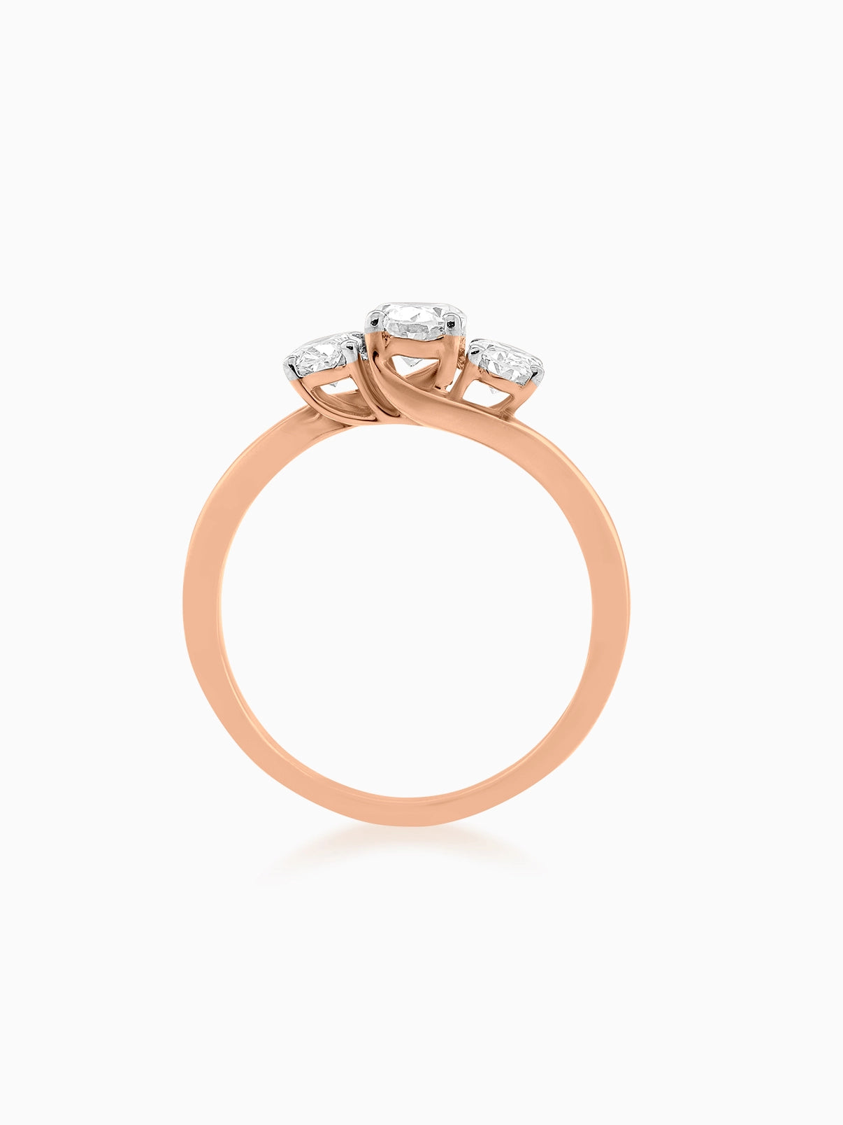 Oval Cut Trinity Single Diamond Ring for Women