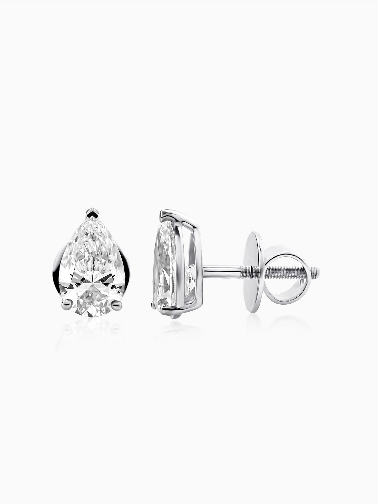 Pear Shaped Solitaire Diamond Studs