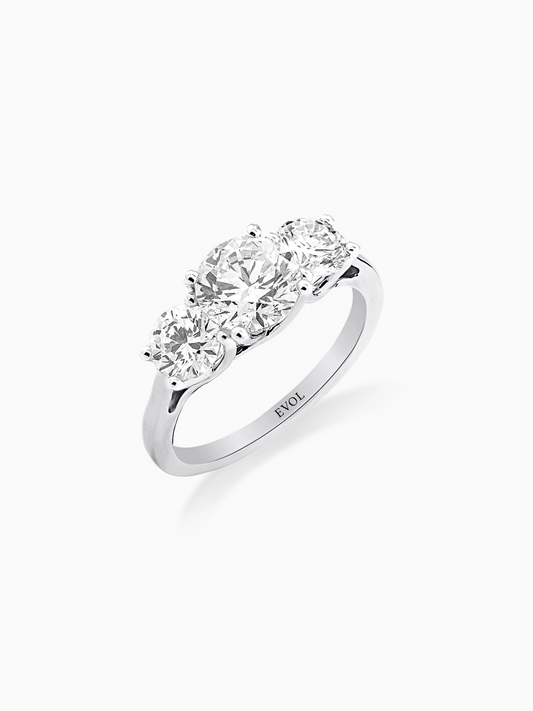 Round Cut 3 Stone Diamond Ring Design