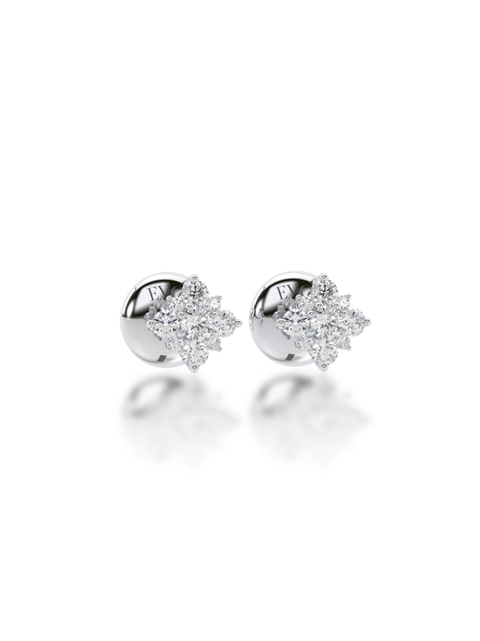 Round Cut Diamond Ear Studs