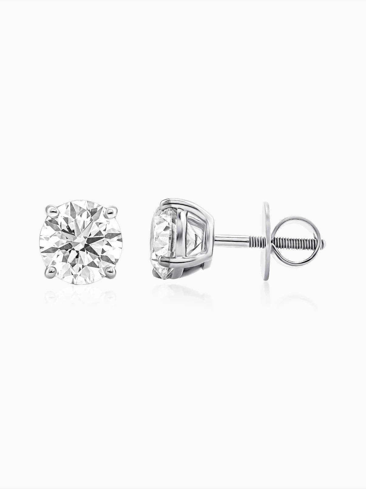 Round Cut Solitaire Diamond Earrings