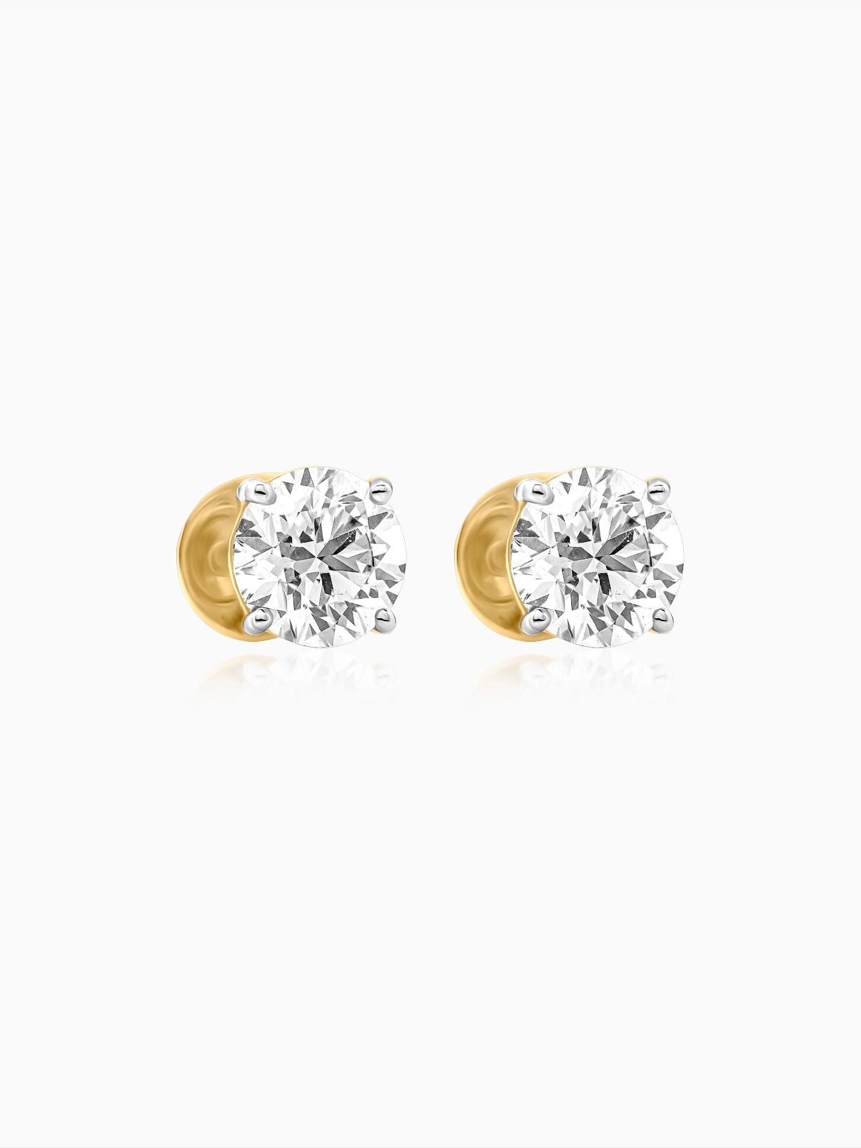 Round Solitaire Diamond Ear Studs