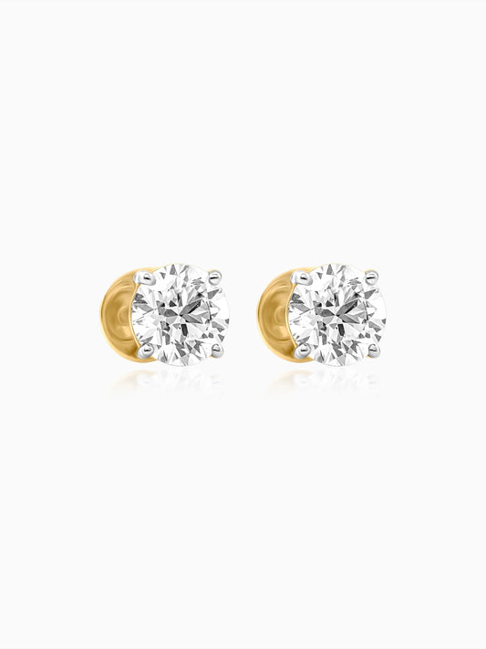 Round Solitaire Diamond Ear Studs