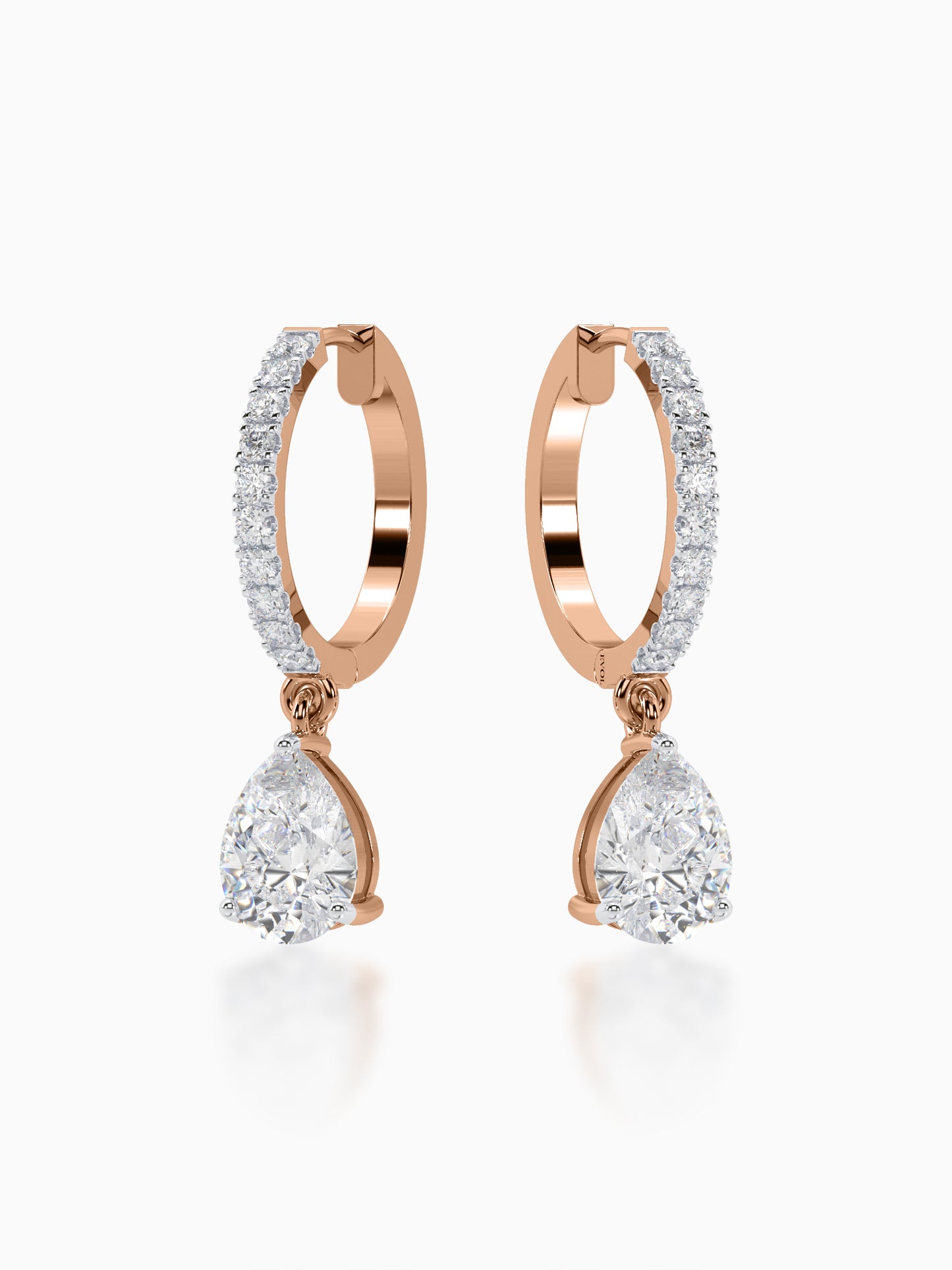 Lone Drop Diamond Huggie Earrings