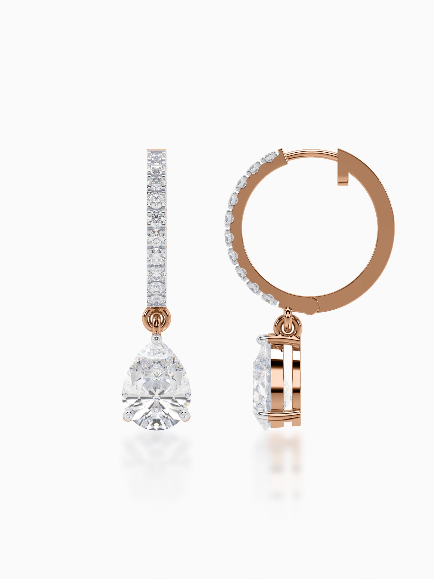 Lone Drop Diamond Huggie Earrings