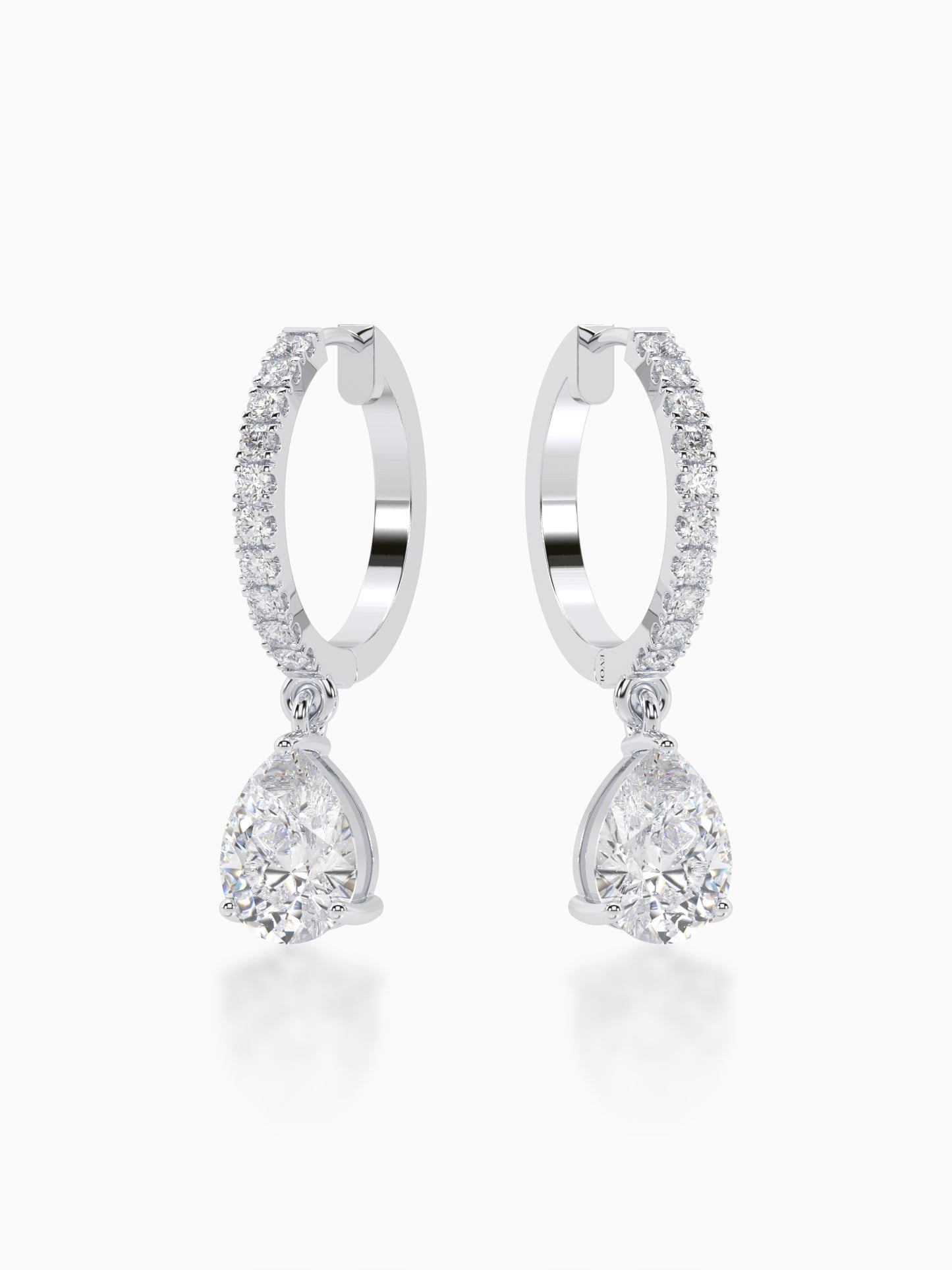 Lone Drop Diamond Huggie Earrings