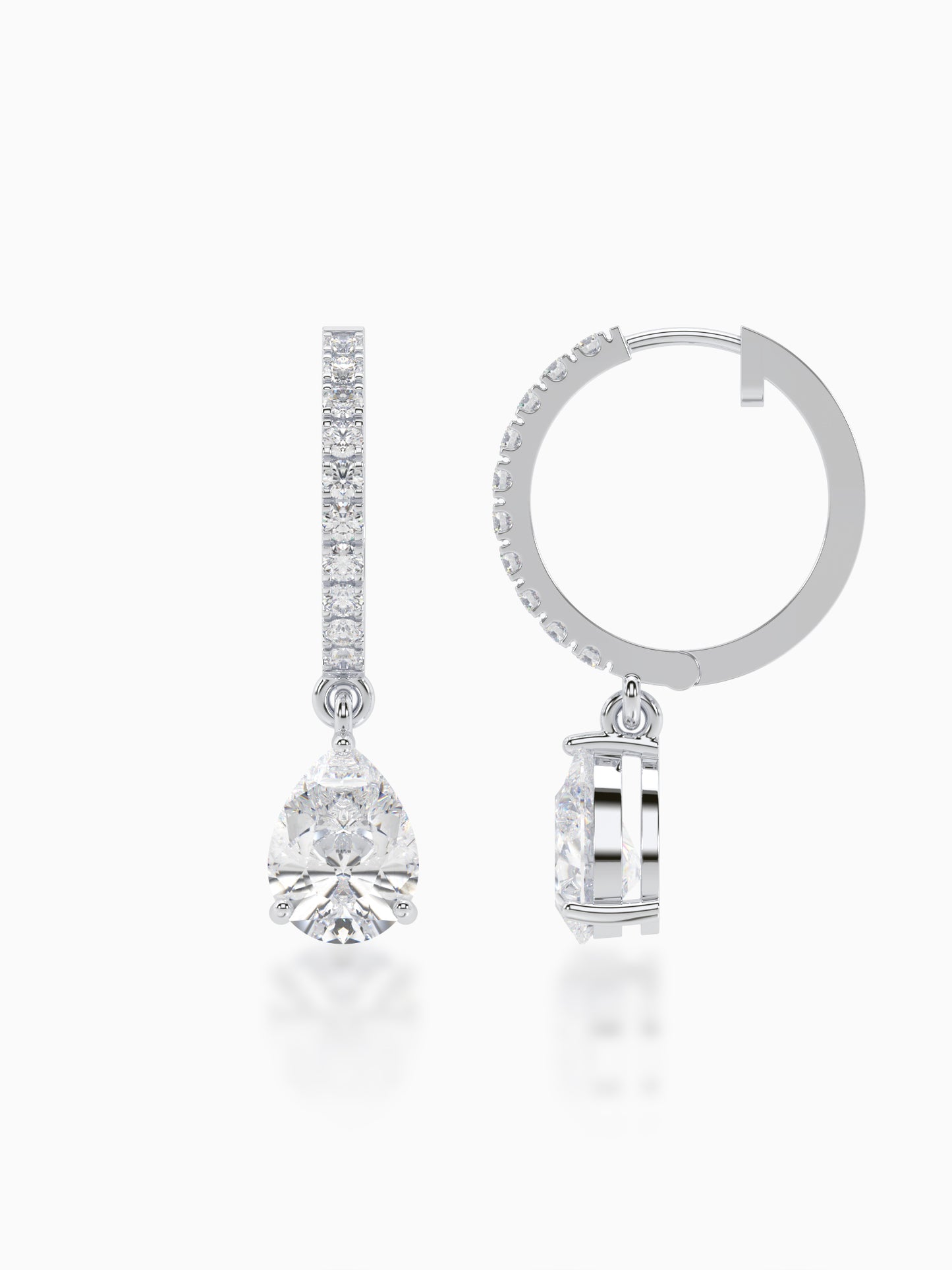 Lone Drop Diamond Huggie Earrings