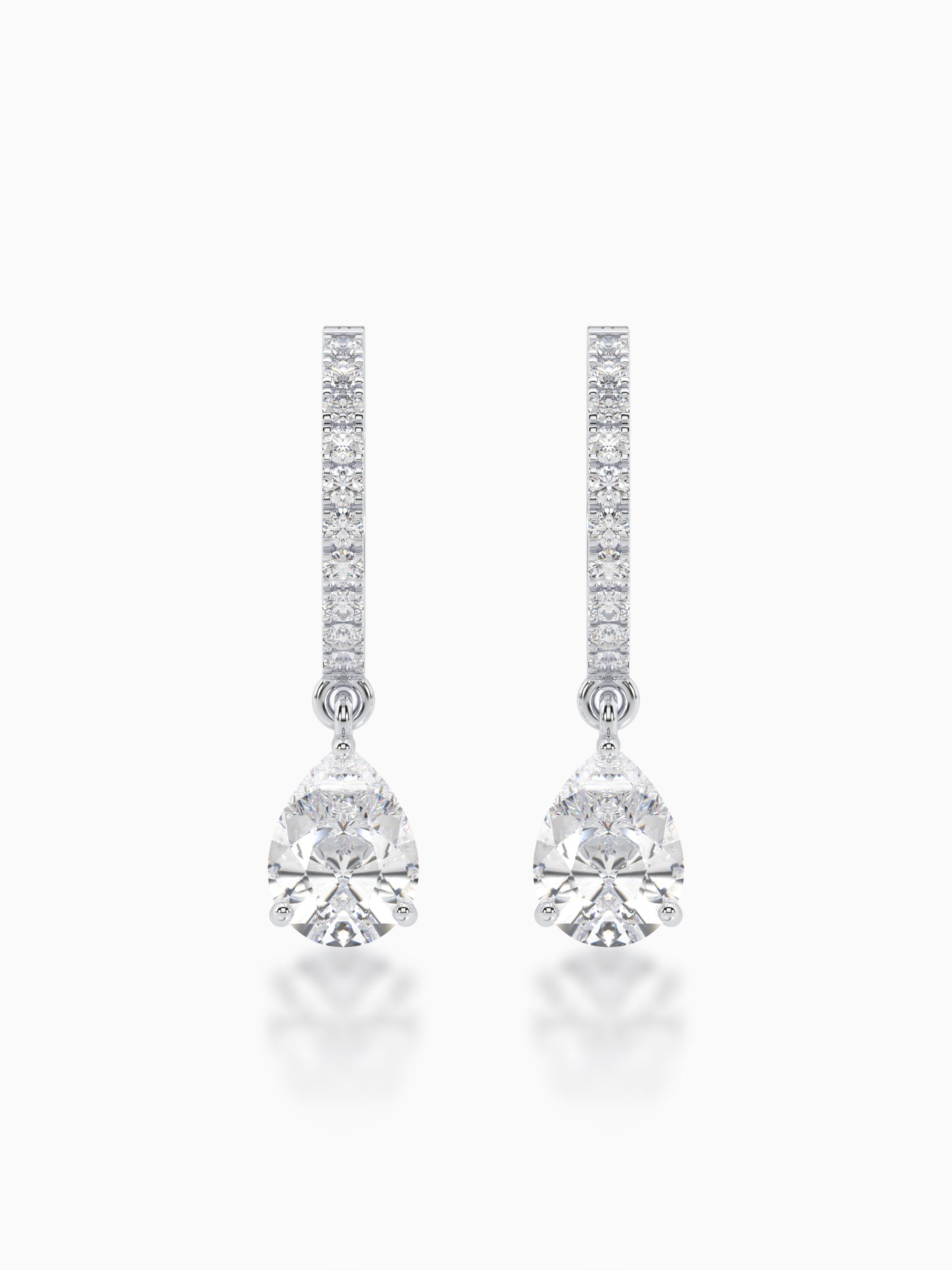 Lone Drop Diamond Huggie Earrings