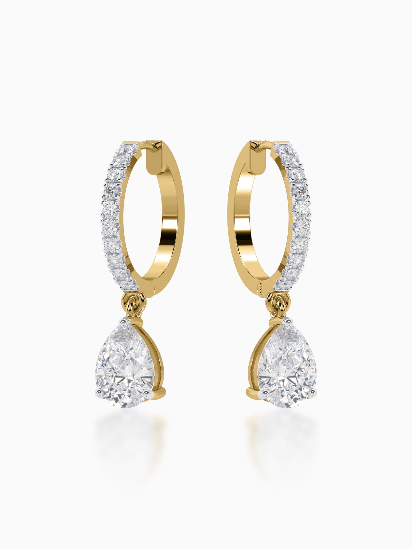 Lone Drop Diamond Huggie Earrings