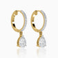 Lone Drop Diamond Huggie Earrings