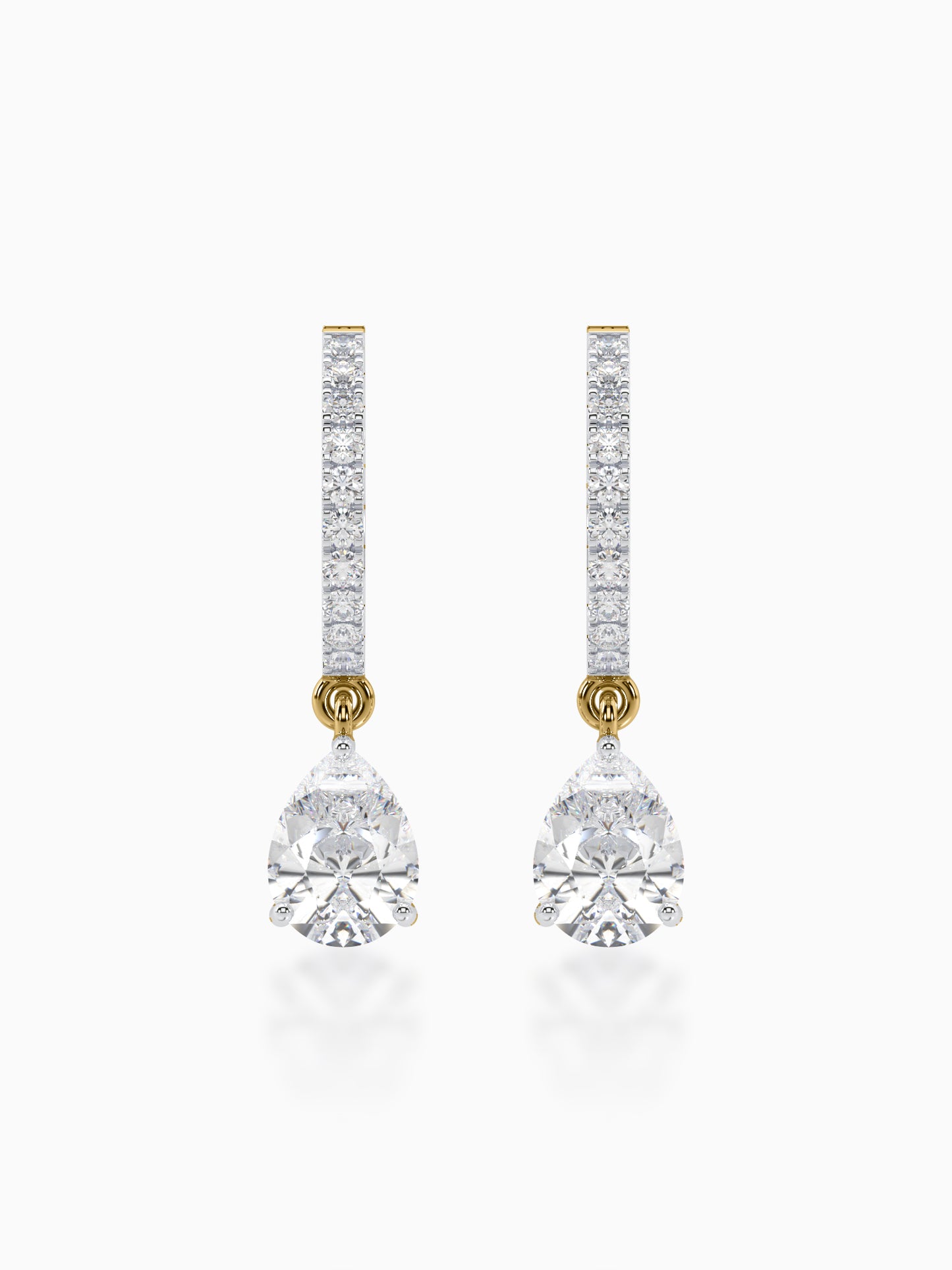 Lone Drop Diamond Huggie Earrings