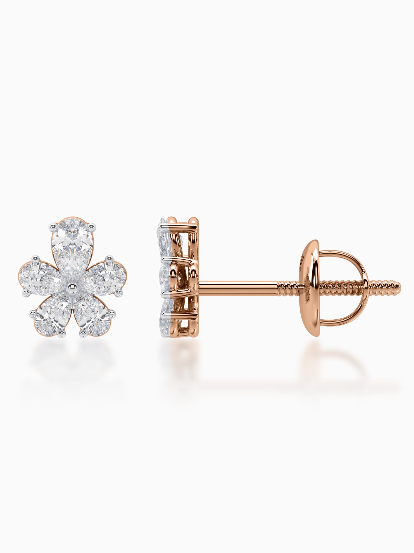 Floret Diamond Stud Earrings