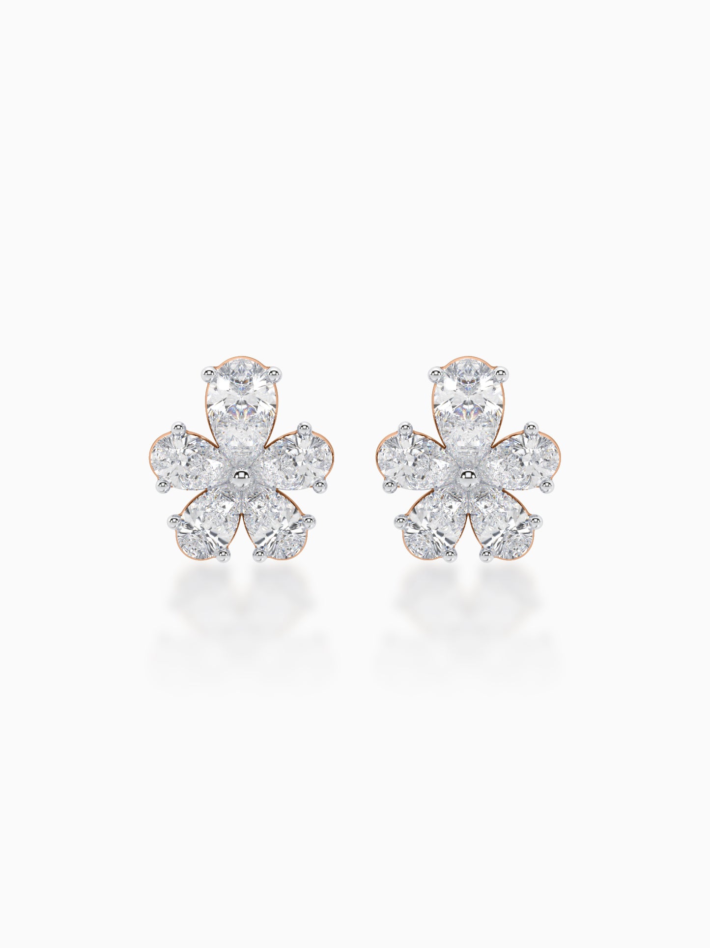 Floret Diamond Stud Earrings