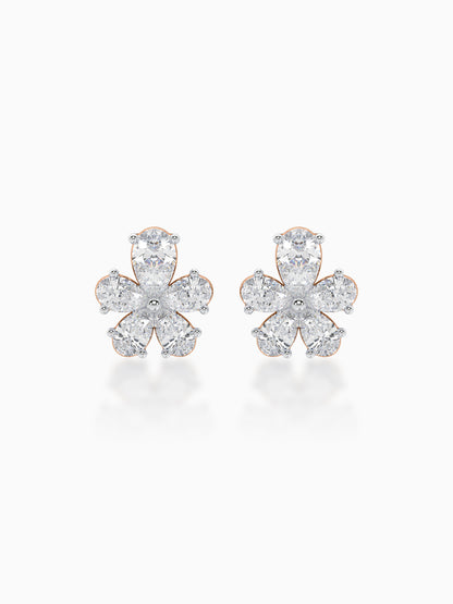 Floret Diamond Stud Earrings