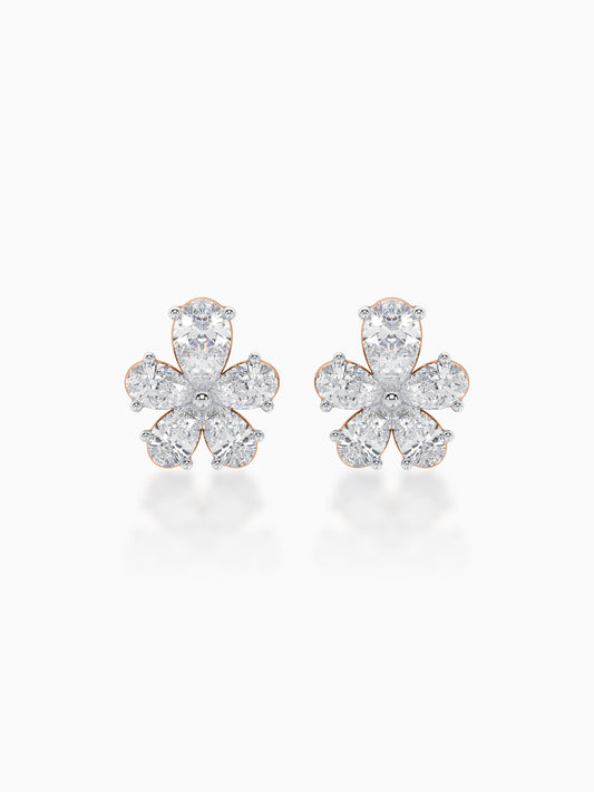 Floret Diamond Stud Earrings