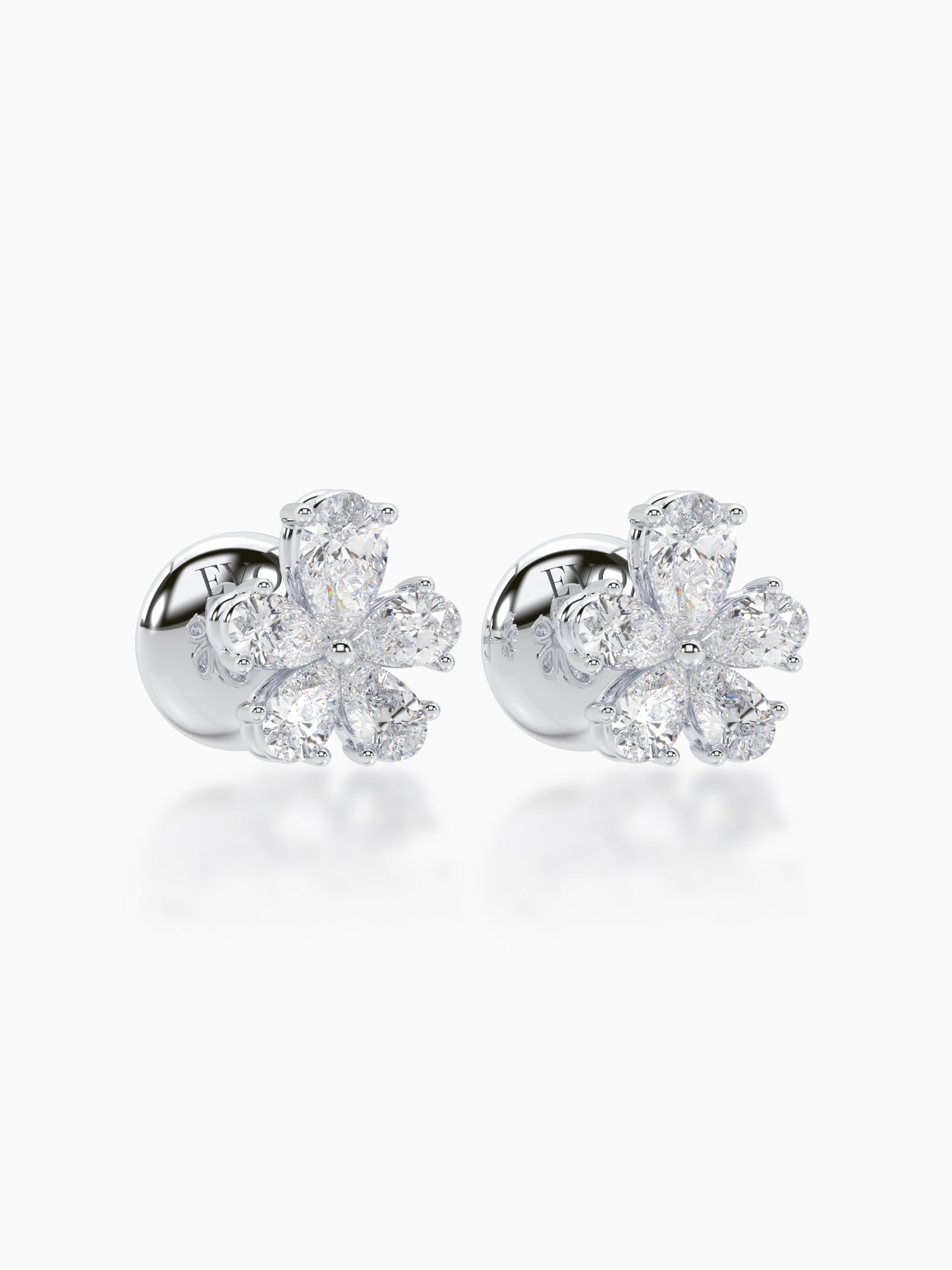 Floret Diamond Stud Earrings