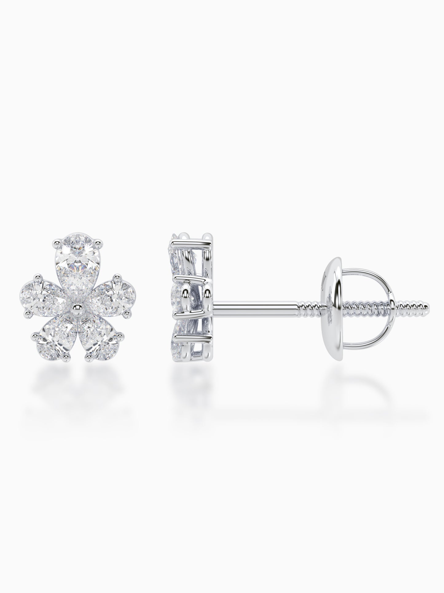 Floret Diamond Stud Earrings