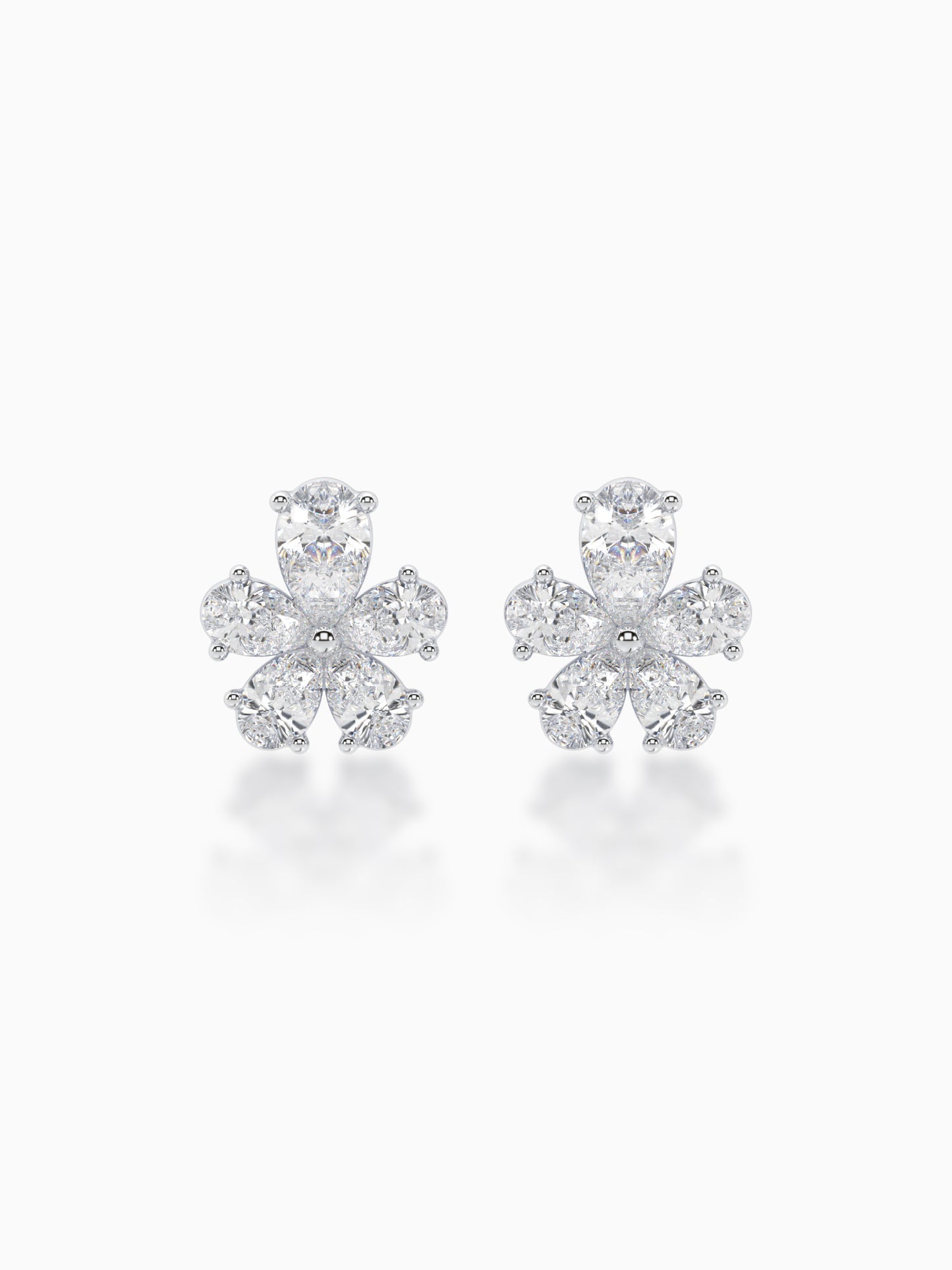 Floret Diamond Stud Earrings