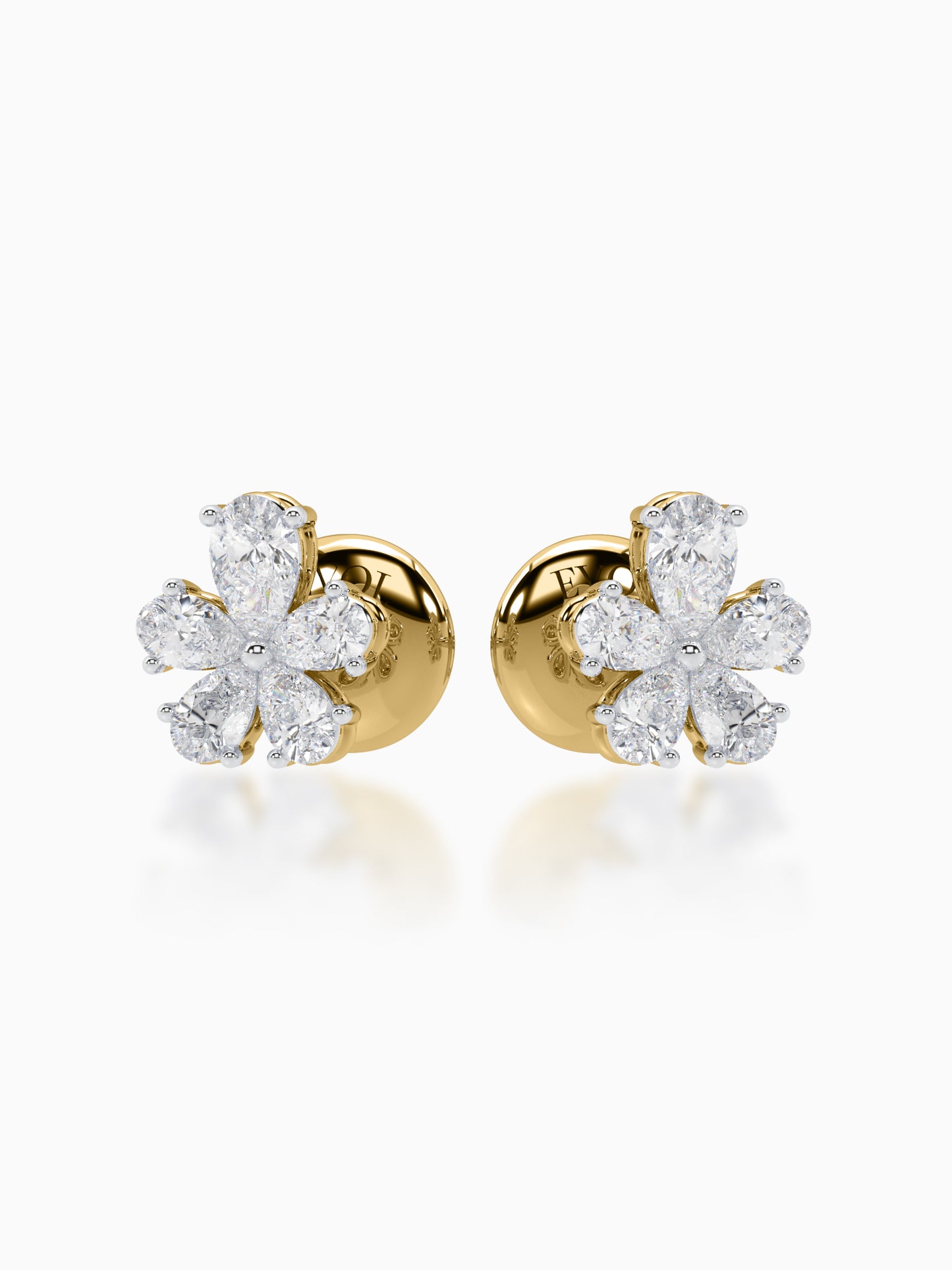 Floret Diamond Stud Earrings