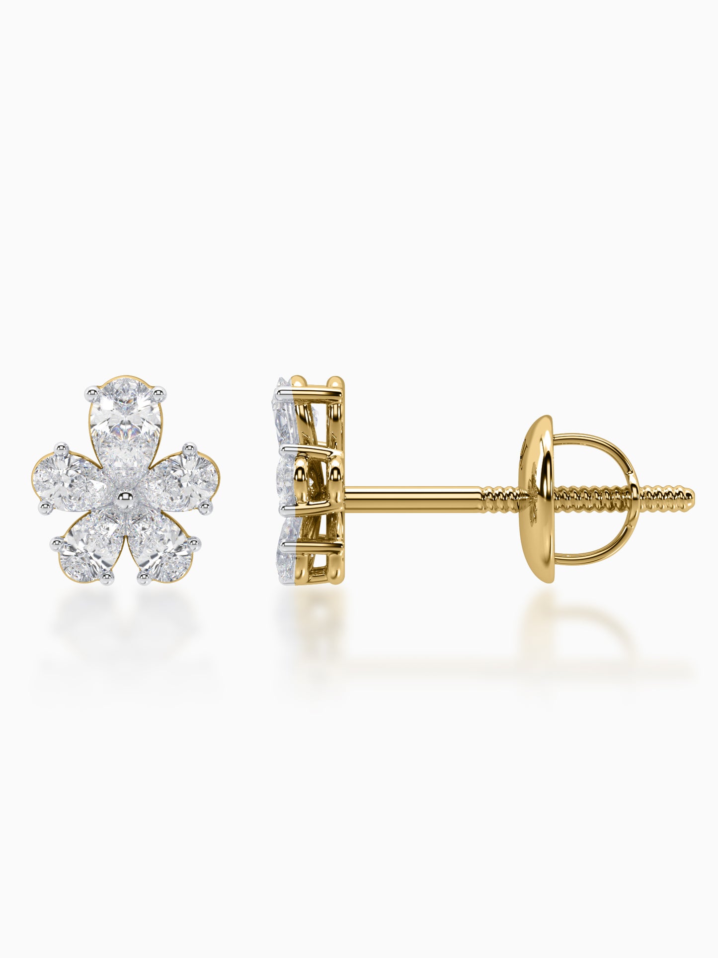 Floret Diamond Stud Earrings